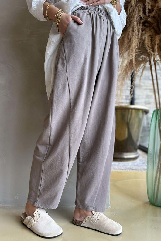 Lagen Seamed Tapered Barrel Pant Mocha /7=